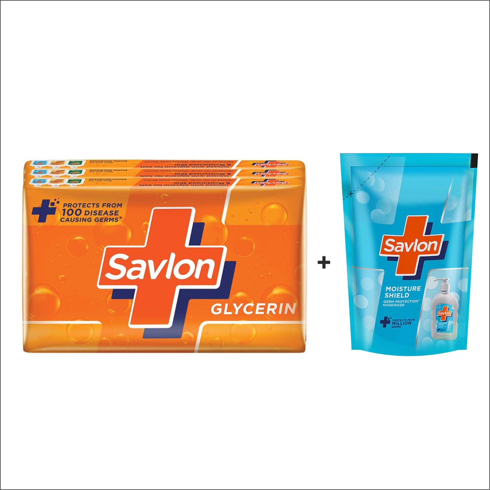 Savlon Glycerin Bathing Soap, 75g,x4+1 | 175ml Handwash Free